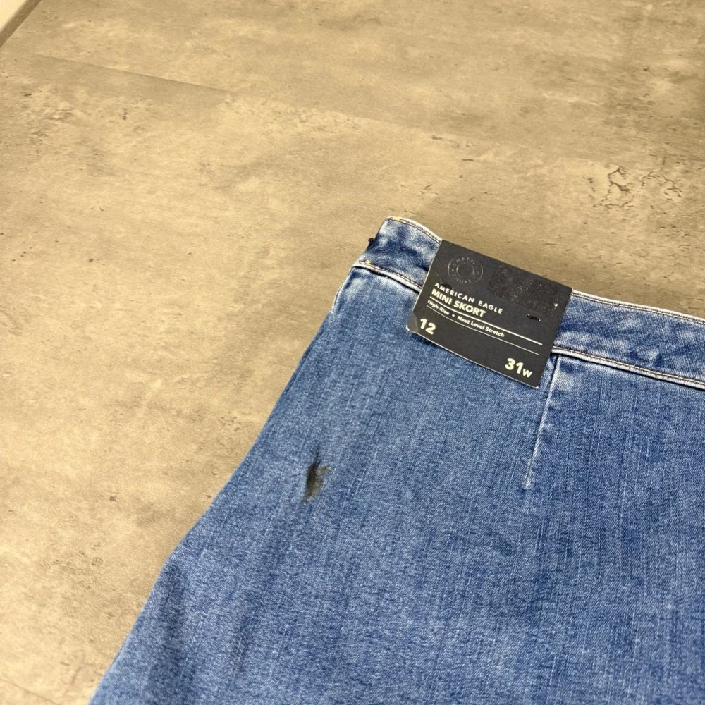 American Eagle Skort Womens 12 High-Rise Mini Next Level Stretch Blue NEW